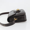 GUCCI Shoulder Bag Leather Brown Gold Auth ka4228-5