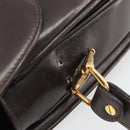 GUCCI Shoulder Bag Leather Brown Gold Auth ka4228-6