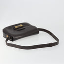 GUCCI Shoulder Bag Leather Brown Gold Auth ka4228-8