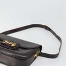 GUCCI Shoulder Bag Leather Brown Gold Auth ka4228-9