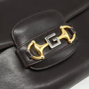 GUCCI Shoulder Bag Leather Brown Gold Auth ka4228A-17