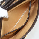 GUCCI Shoulder Bag Leather Brown Gold Auth ka4228A-25