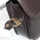 GUCCI Shoulder Bag Leather Brown Gold Auth ka4228A-10