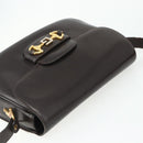 GUCCI Shoulder Bag Leather Brown Gold Auth ka4228A-6