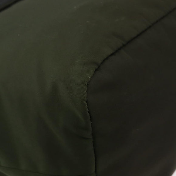 PRADA Handtas Nylon 2-weg Groen Zilver zwart Auth ka4229A