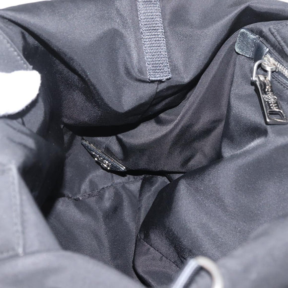 PRADA Handtas Nylon 2-weg Groen Zilver zwart Auth ka4229A