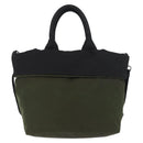 PRADA Handtas Nylon 2-weg Groen Zilver zwart Auth ka4229A-2