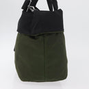 PRADA Handtas Nylon 2-weg Groen Zilver zwart Auth ka4229A-3