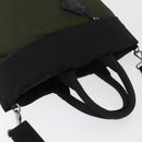 PRADA Handtas Nylon 2-weg Groen Zilver zwart Auth ka4229A-6