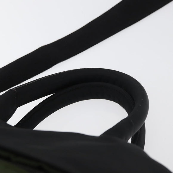 PRADA Handtas Nylon 2-weg Groen Zilver zwart Auth ka4229A