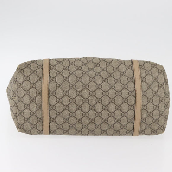 GUCCI GG Supreme Tote Bag PVC Beige Gold 309613 Auth ka4230