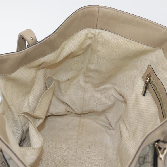 GUCCI GG Supreme Tote Bag PVC Beige Gold 309613 Auth ka4230