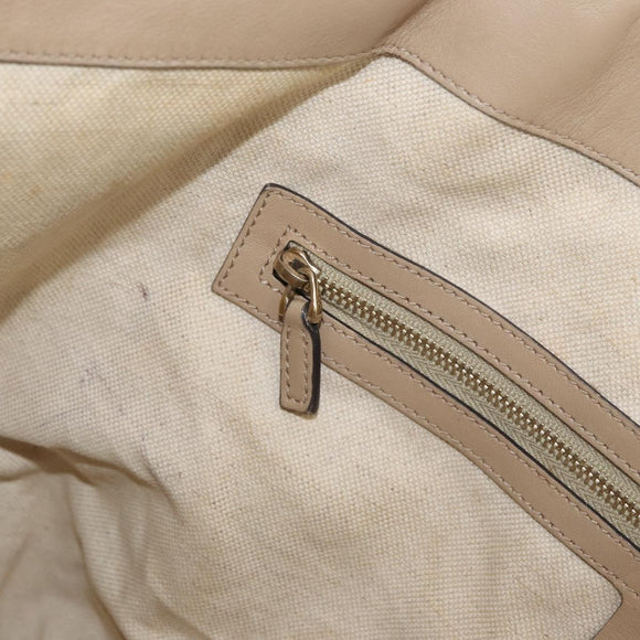 GUCCI GG Supreme Tote Bag PVC Beige Gold 309613 Auth ka4230