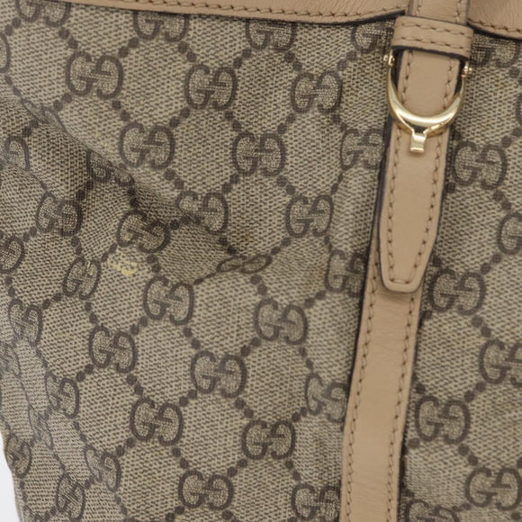 GUCCI GG Supreme Tote Bag PVC Beige Gold 309613 Auth ka4230