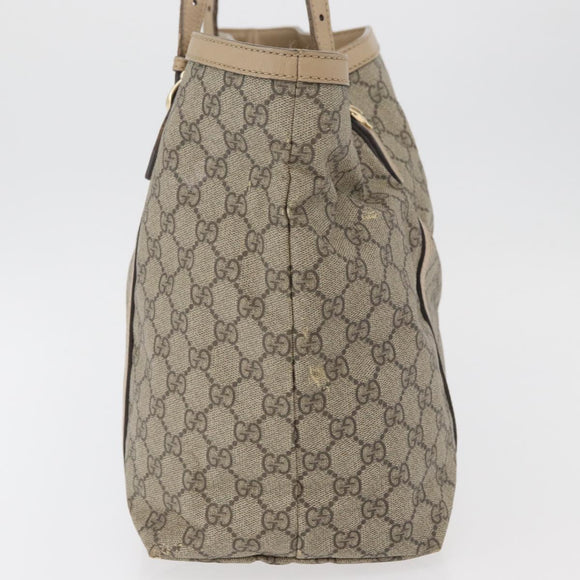 GUCCI GG Supreme Tote Bag PVC Beige Gold 309613 Auth ka4230