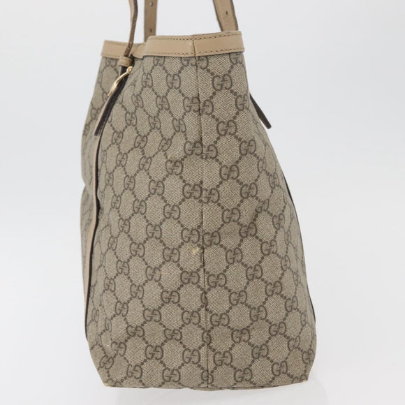 GUCCI GG Supreme Tote Bag PVC Beige Gold 309613 Auth ka4230