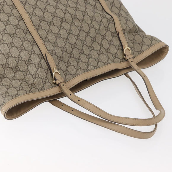 GUCCI GG Supreme Tote Bag PVC Beige Gold 309613 Auth ka4230