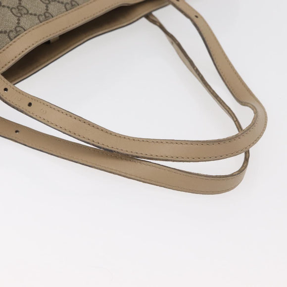 GUCCI GG Supreme Tote Bag PVC Beige Gold 309613 Auth ka4230
