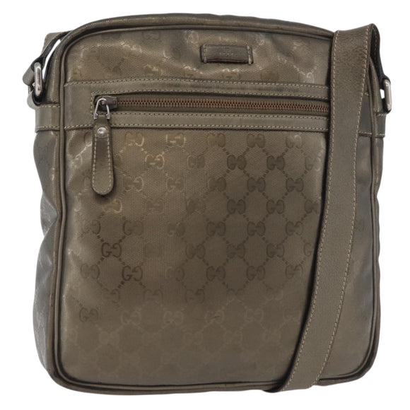 GUCCI GG Implementation Shoulder Bag PVC Bronze Silver 201448 Auth ka4233
