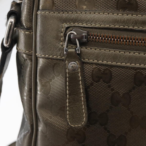 GUCCI GG Implementation Shoulder Bag PVC Bronze Silver 201448 Auth ka4233
