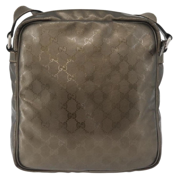 GUCCI GG Implementation Shoulder Bag PVC Bronze Silver 201448 Auth ka4233