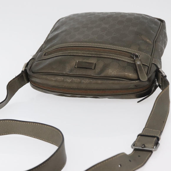 GUCCI GG Implementation Shoulder Bag PVC Bronze Silver 201448 Auth ka4233