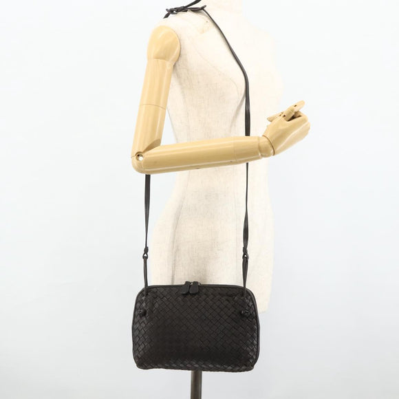 BOTTEGA VENETA INTRECCIATO Shoulder Bag Leather Brown Auth ka4234A