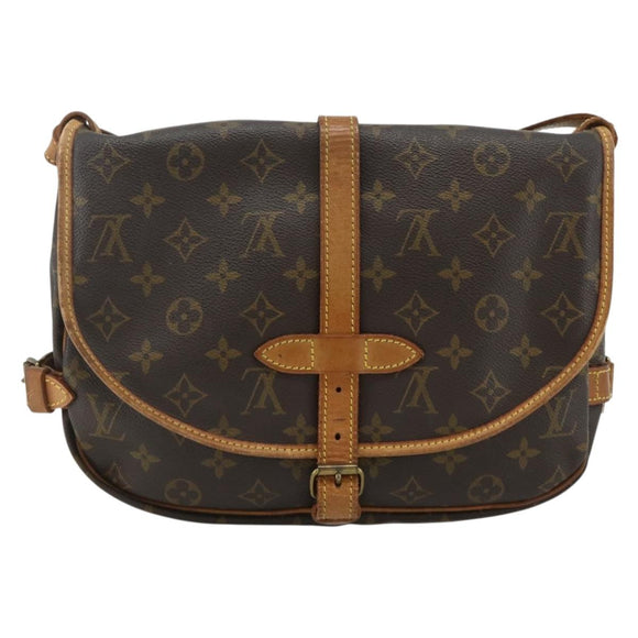 LOUIS VUITTON Monogram Saumur 30 Shoulder Bag M42256 LV Auth ka4242