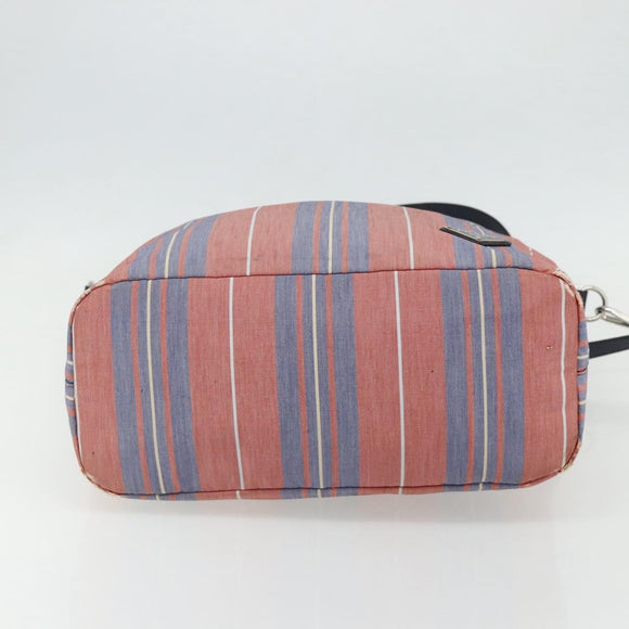 PRADA Hand Bag Canvas Leather 2way Multicolor Silver Auth ka4243