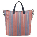 PRADA Hand Bag Canvas Leather 2way Multicolor Silver Auth ka4243-2
