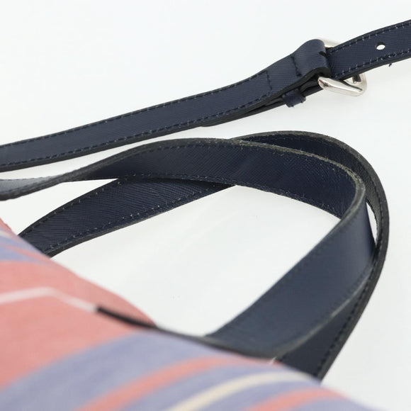 PRADA Hand Bag Canvas Leather 2way Multicolor Silver Auth ka4243