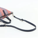 PRADA Hand Bag Canvas Leather 2way Multicolor Silver Auth ka4243-8