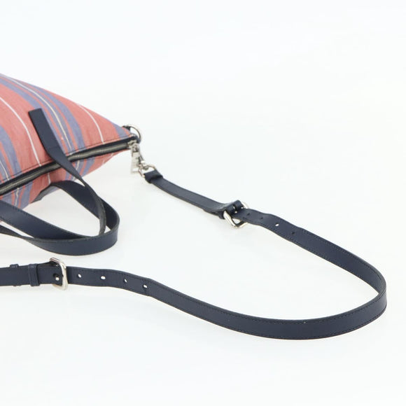 PRADA Hand Bag Canvas Leather 2way Multicolor Silver Auth ka4243