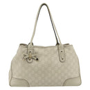 GUCCI GG Canvas Guccissima Tote Bag Leather White Gold 163805 Auth ka4247-13