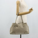 GUCCI GG Canvas Guccissima Tote Bag Leather White Gold 163805 Auth ka4247-21