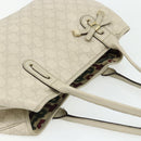 GUCCI GG Canvas Guccissima Tote Bag Leather White Gold 163805 Auth ka4247-6