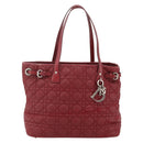 Christian Dior Canage Tote Bag Coated Canvas Red Silver Auth ka4249-13