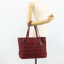 Christian Dior Canage Tote Bag Coated Canvas Red Silver Auth ka4249-23