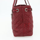 Christian Dior Canage Tote Bag Coated Canvas Red Silver Auth ka4249-4