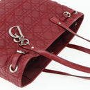 Christian Dior Canage Tote Bag Coated Canvas Red Silver Auth ka4249-6