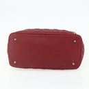 Christian Dior Canage Tote Bag Coated Canvas Red Silver Auth ka4249-5