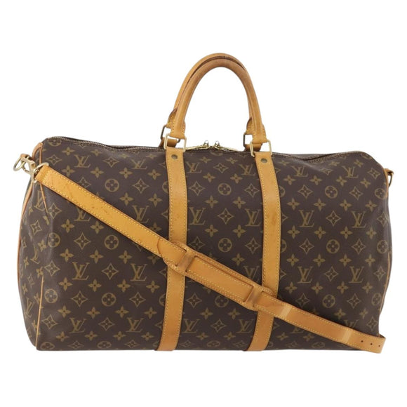 LOUIS VUITTON Monogram Keepall Bandouliere 50 Boston Bag M41416 LV Auth ka4258