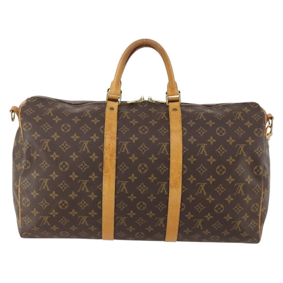 LOUIS VUITTON Monogram Keepall Bandouliere 50 Boston Bag M41416 LV Auth ka4258