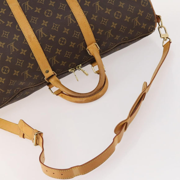 LOUIS VUITTON Monogram Keepall Bandouliere 50 Boston Bag M41416 LV Auth ka4258