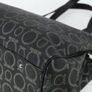 Salvatore Ferragamo Gancini Tote Bag Leather Black Silver Auth ka4260-15