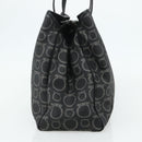 Salvatore Ferragamo Gancini Tote Bag Leather Black Silver Auth ka4260-3