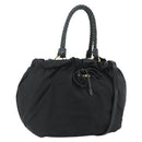 PRADA Hand Bag Nylon 2way Black Gold Auth ka4261-1