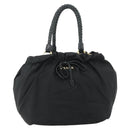 PRADA Hand Bag Nylon 2way Black Gold Auth ka4261-13