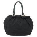 PRADA Hand Bag Nylon 2way Black Gold Auth ka4261-2