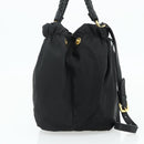PRADA Hand Bag Nylon 2way Black Gold Auth ka4261-3